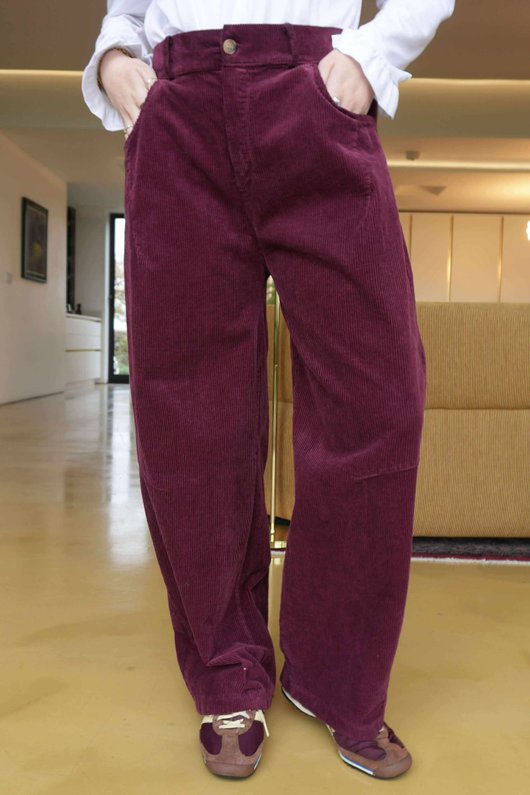 Gilbert Cord Barrel Pant Burgundy /16=